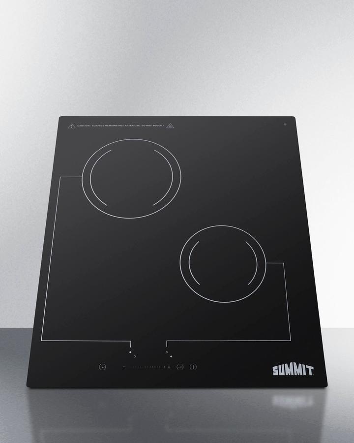 Summit CR2B228T 18" Wide 220V 2-Burner Radiant Cooktop