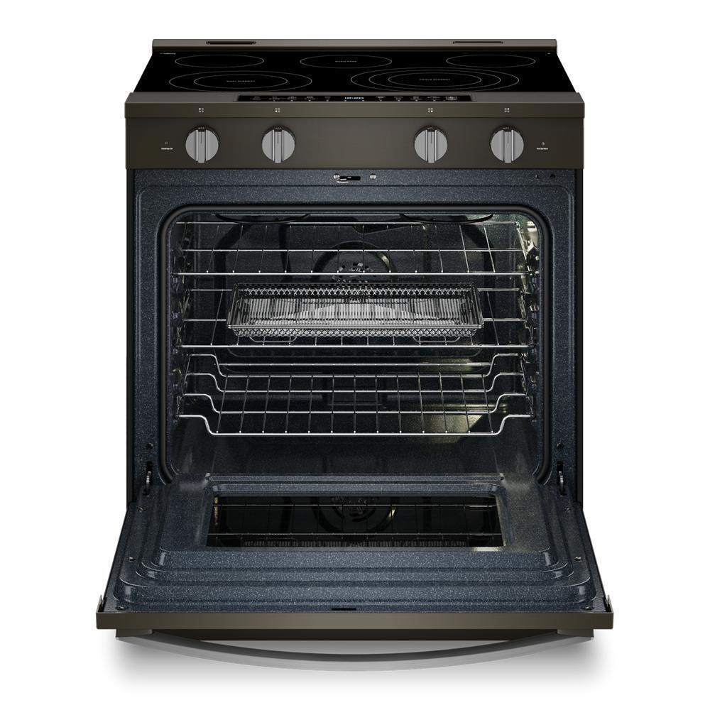 Whirlpool WSES7530RV 30-Inch Smart Slide In Electric Range With Air Cooking Technology, No Preheat Air Fry, Wipeclean&#8482; Coating, Steam/Self Clean And High Speed Preheat