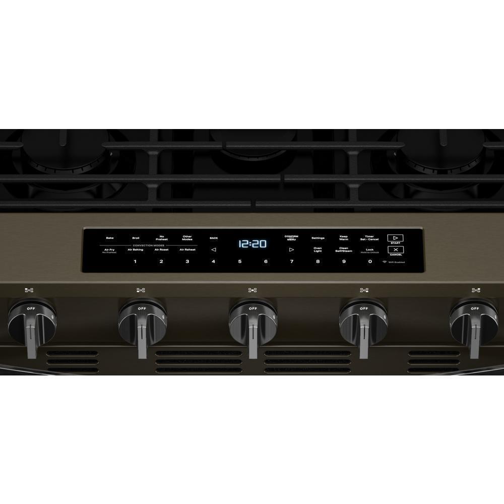 Whirlpool WSGS7530RV 30-Inch Smart Slide In Gas Range With Air Cooking Technology, No Preheat Air Fry, Wipeclean&#8482; Coating, Steam/Self Clean And High Speed Preheat