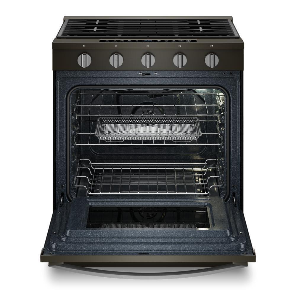 Whirlpool WSGS7530RV 30-Inch Smart Slide In Gas Range With Air Cooking Technology, No Preheat Air Fry, Wipeclean&#8482; Coating, Steam/Self Clean And High Speed Preheat