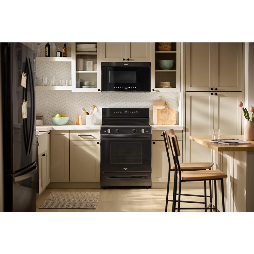 Whirlpool WFES7530RB 30-Inch Smart Electric Smart Range With Air Cooking Technology, No Preheat Air Fry, High Speed Preheat Oven, Wipeclean&#8482; Coating, And Steam/Self Clean