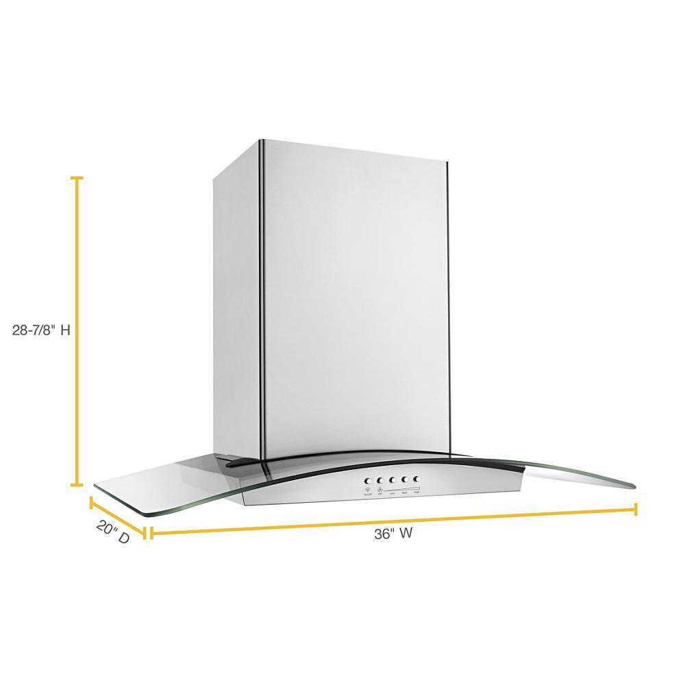 Jennair WVW75UC6DS 36" Modern Glass Wall Mount Range Hood