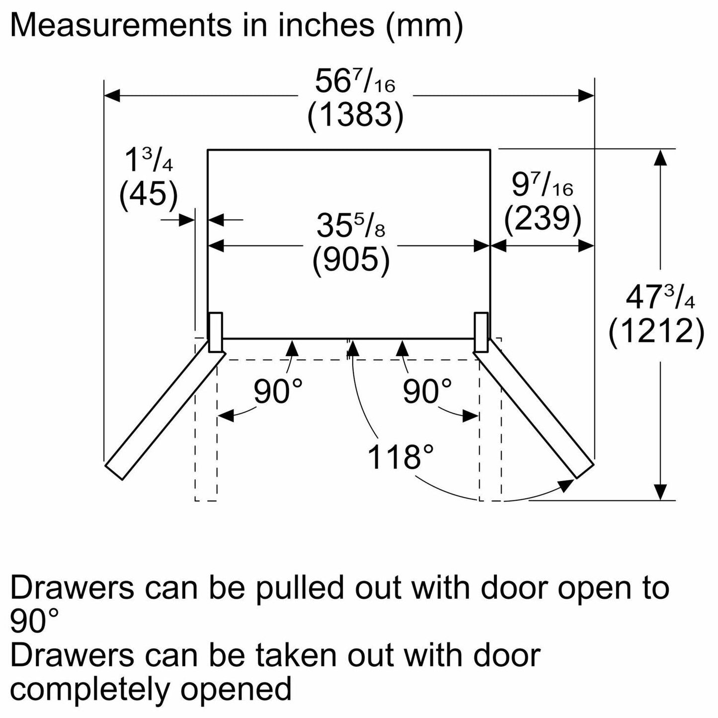 Bosch B36FD10ENS 100 Series French Door Bottom Mount Refrigerator 36" Stainless Steel (With Anti-Fingerprint) B36Fd10Ens