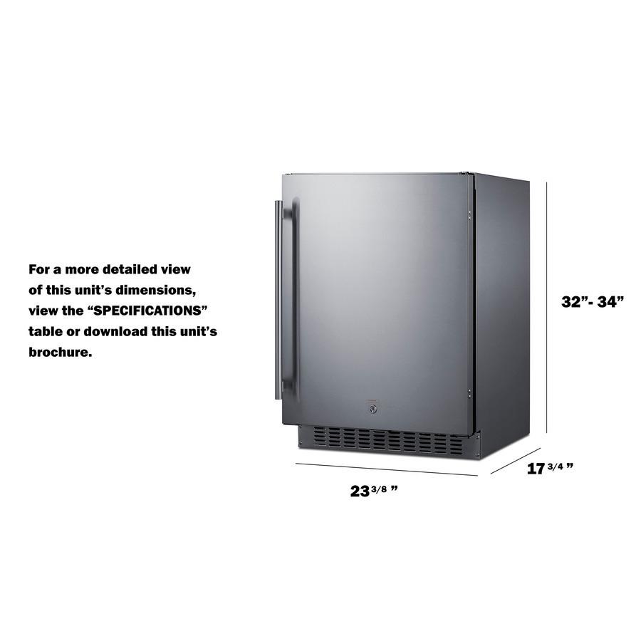 Summit ASDS2413CSS 24" Wide Built-In All-Refrigerator, Ada Compliant