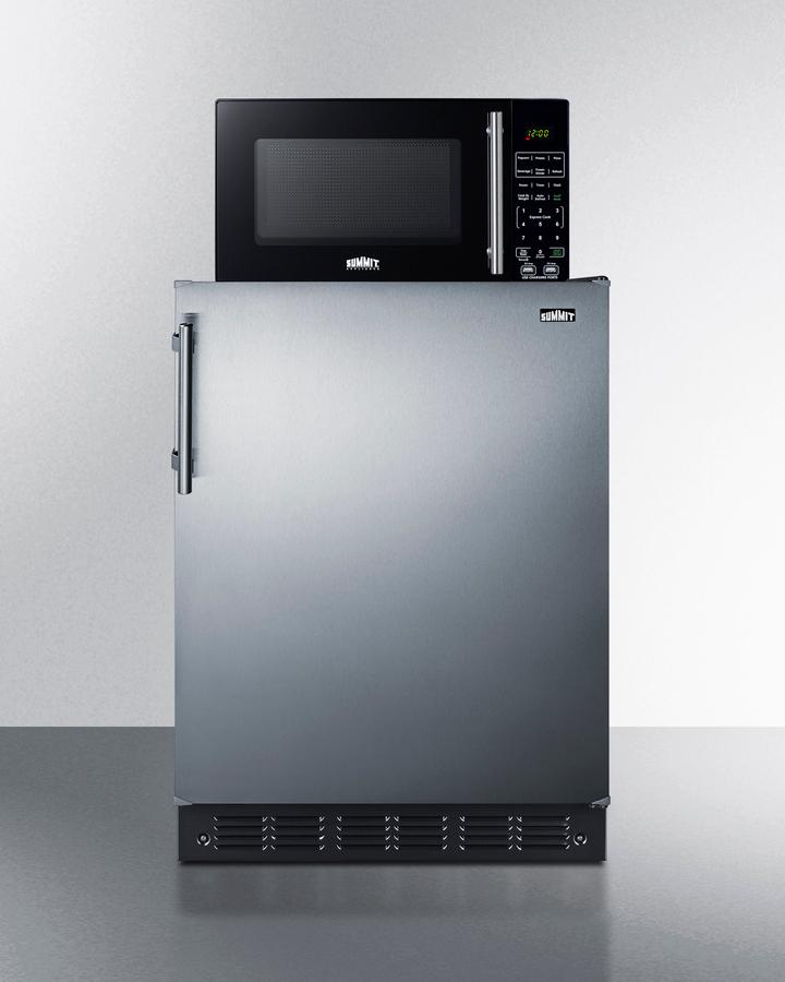 Summit MRF66BK2SSA Microwave/Refrigerator-Freezer Combination With Allocator