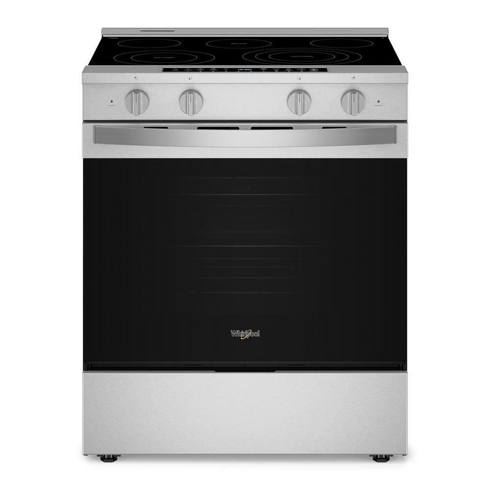 Whirlpool WSES7530RZ 30-Inch Smart Slide In Electric Range With Air Cooking Technology, No Preheat Air Fry, Wipeclean™ Coating, Steam/Self Clean And High Speed Preheat