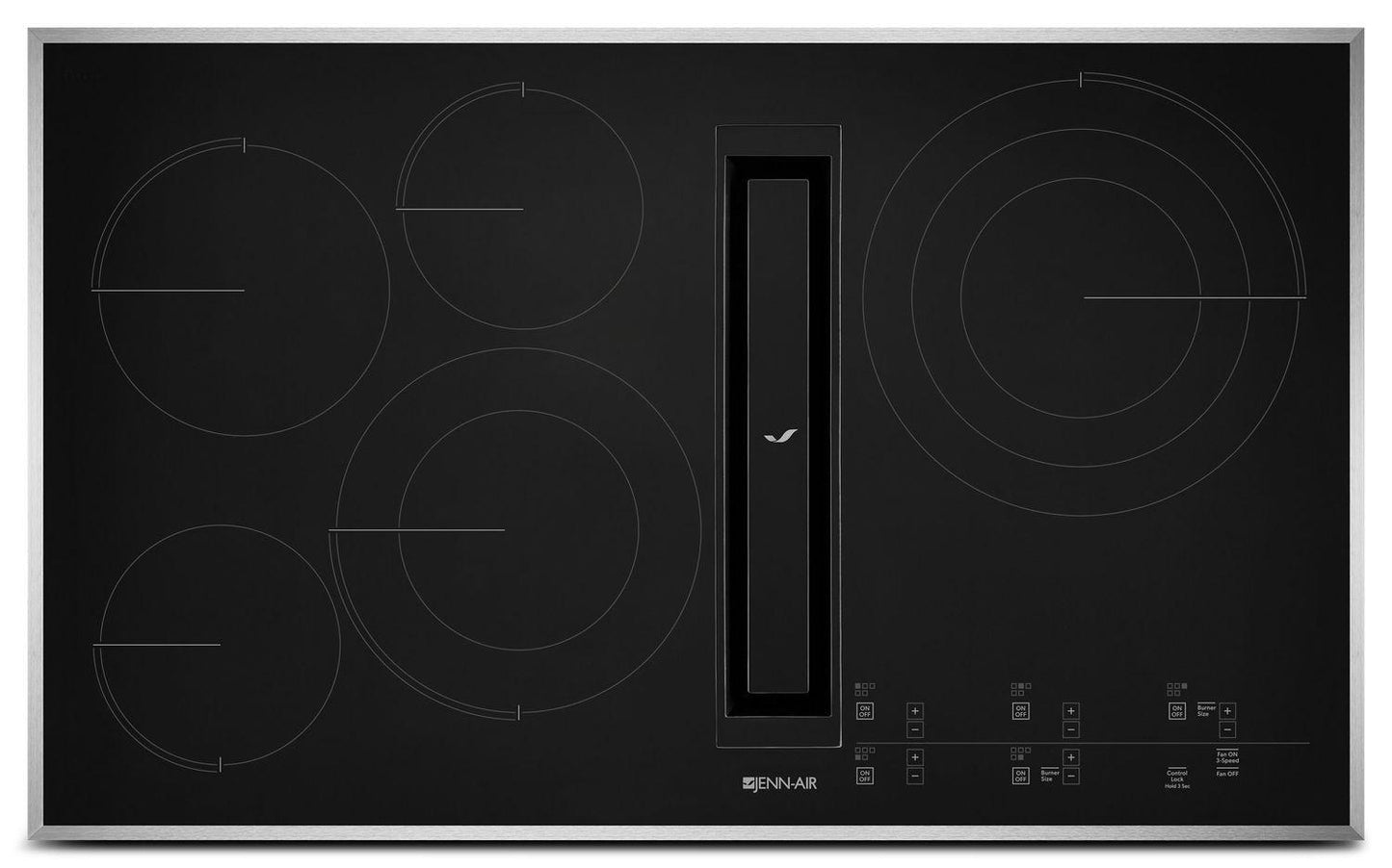 Jennair JED4536GS Euro-Style 36" Jx3 Electric Downdraft Cooktop With Glass-Touch Electronic Controls Stainless Steel