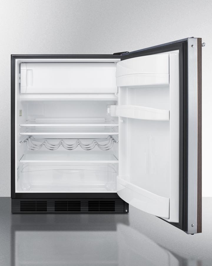 Summit CT663BKBIWP1ADA 24" Wide Built-In Refrigerator-Freezer With Wood Panel, Ada Compliant