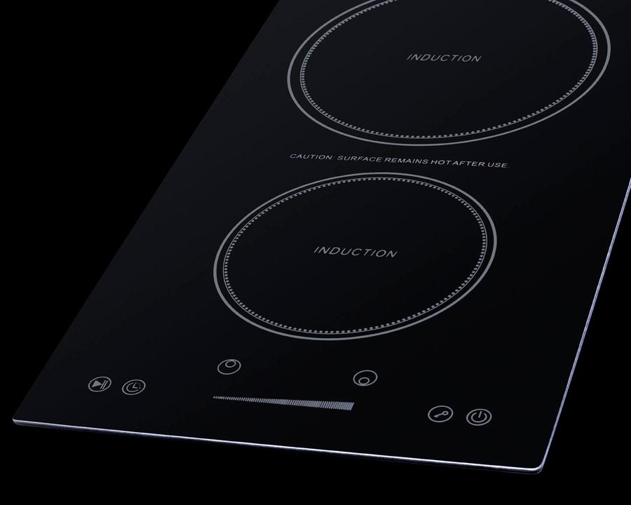 Summit SINC2B115TK13 13" Wide 115V 2-Zone Induction Cooktop, Cord Included