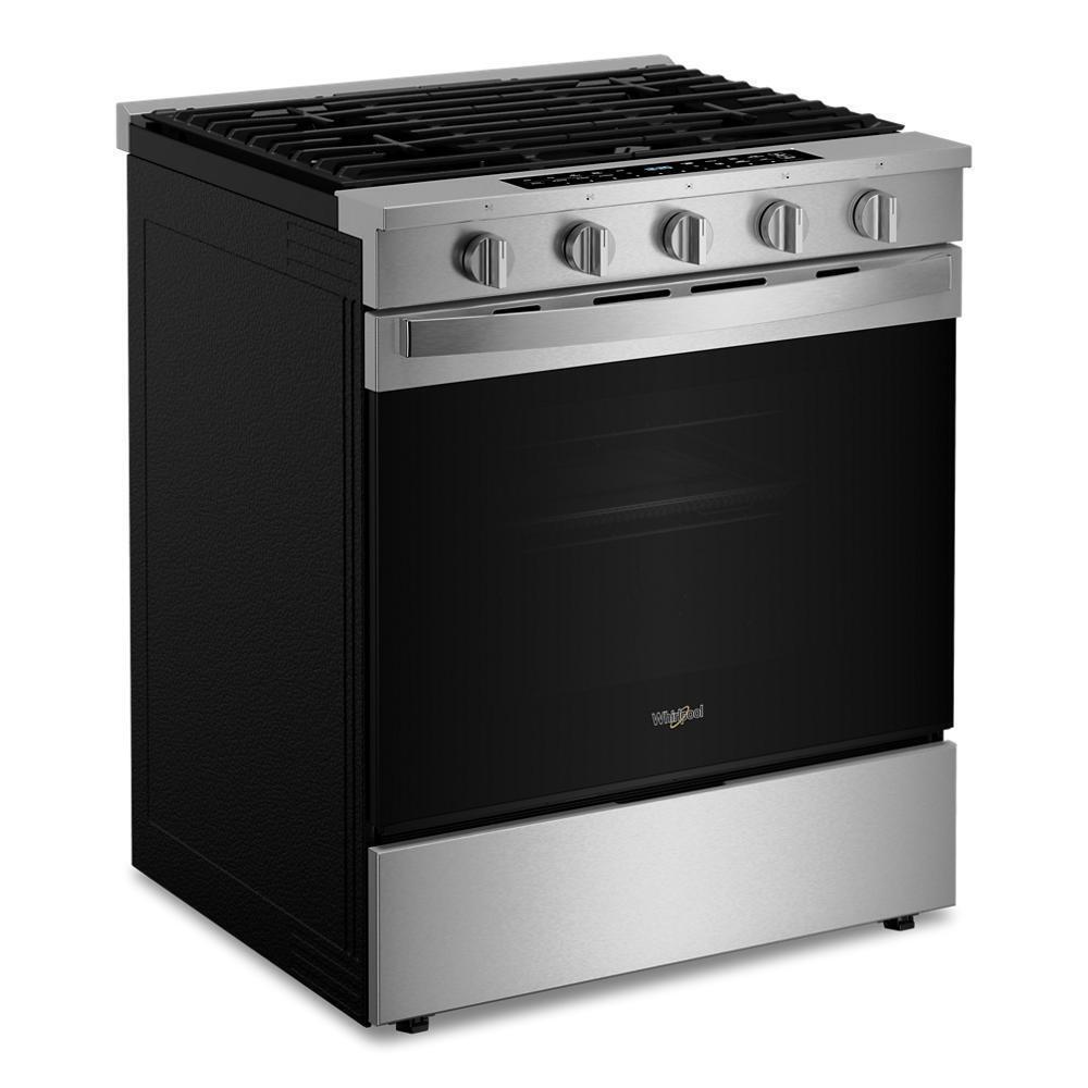 Whirlpool WSGS7530RZ 30-Inch Smart Slide In Gas Range With Air Cooking Technology, No Preheat Air Fry, Wipeclean&#8482; Coating, Steam/Self Clean And High Speed Preheat