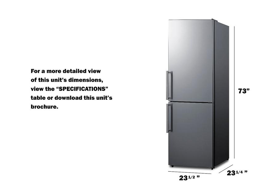 Summit FFBF235PL 24" Wide Bottom Freezer Refrigerator