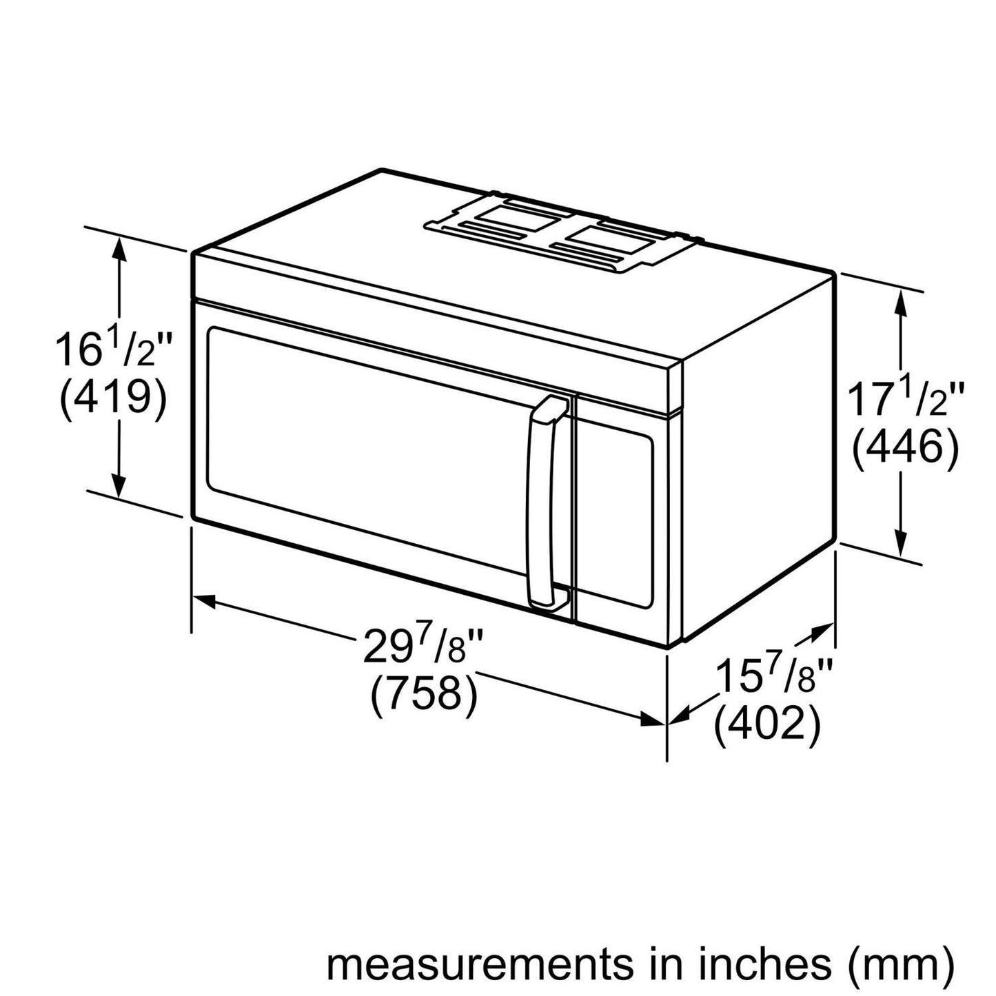 Bosch HMV8054U 800 Series Over-The-Range Microwave 30" Left Sideopening Door, Stainless Steel Hmv8054U