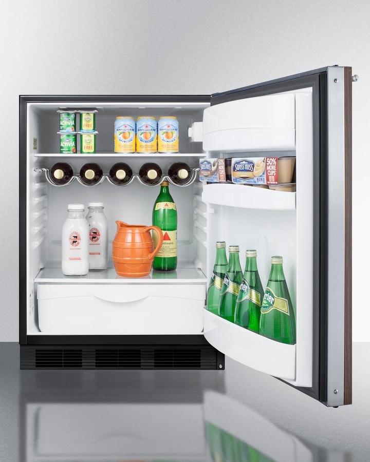 Summit FF63BKBIWP1ADA 24" Wide Built-In All-Refrigerator With Wood Panel Door, Ada Compliant