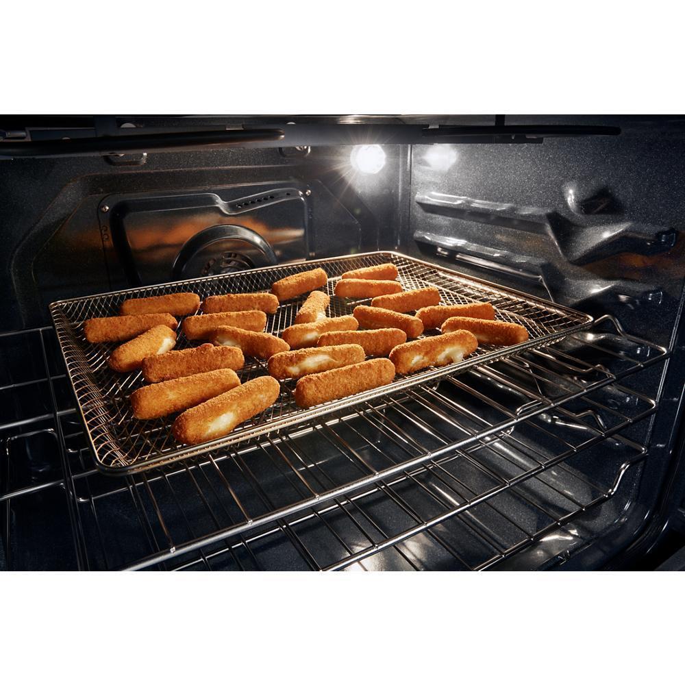 Whirlpool WFES7530RB 30-Inch Smart Electric Smart Range With Air Cooking Technology, No Preheat Air Fry, High Speed Preheat Oven, Wipeclean&#8482; Coating, And Steam/Self Clean