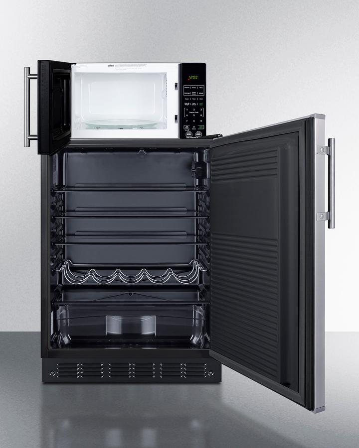 Summit MRF708BLSSA Microwave/Refrigerator Combination With Allocator