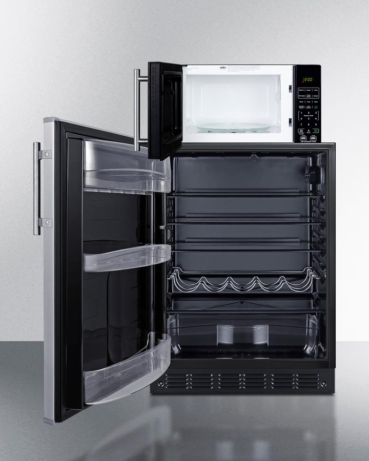 Summit MRF6BK2SSALHD Microwave/Refrigerator Combination With Allocator