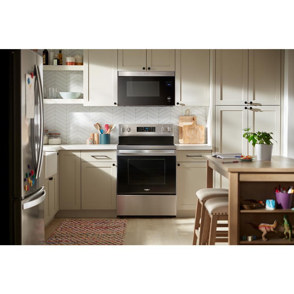 Whirlpool WFES5030RS 30-Inch Energy Star Electric Range With Air Cooking Technology, No Preheat Air Fry And Air Baking And Self Clean