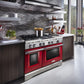 Kitchenaid KDRS483VSD 48'' 6-Burner With Griddle, Dual Fuel Freestanding Range, Commercial-Style Signature Red