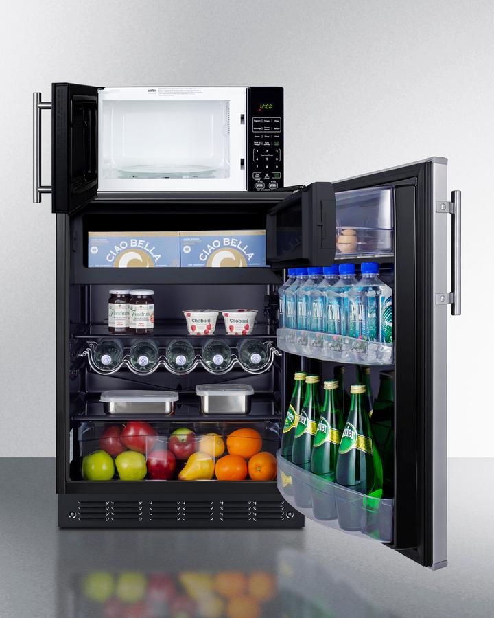 Summit MRF66BK2SSA Microwave/Refrigerator-Freezer Combination With Allocator