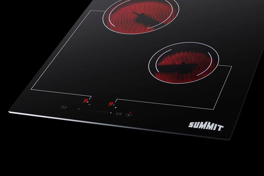 Summit CR2B228T 18" Wide 220V 2-Burner Radiant Cooktop