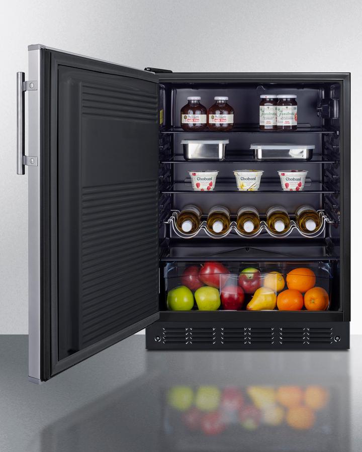 Summit FF708BL7SSADALHD 24" Wide All-Refrigerator, Ada Compliant