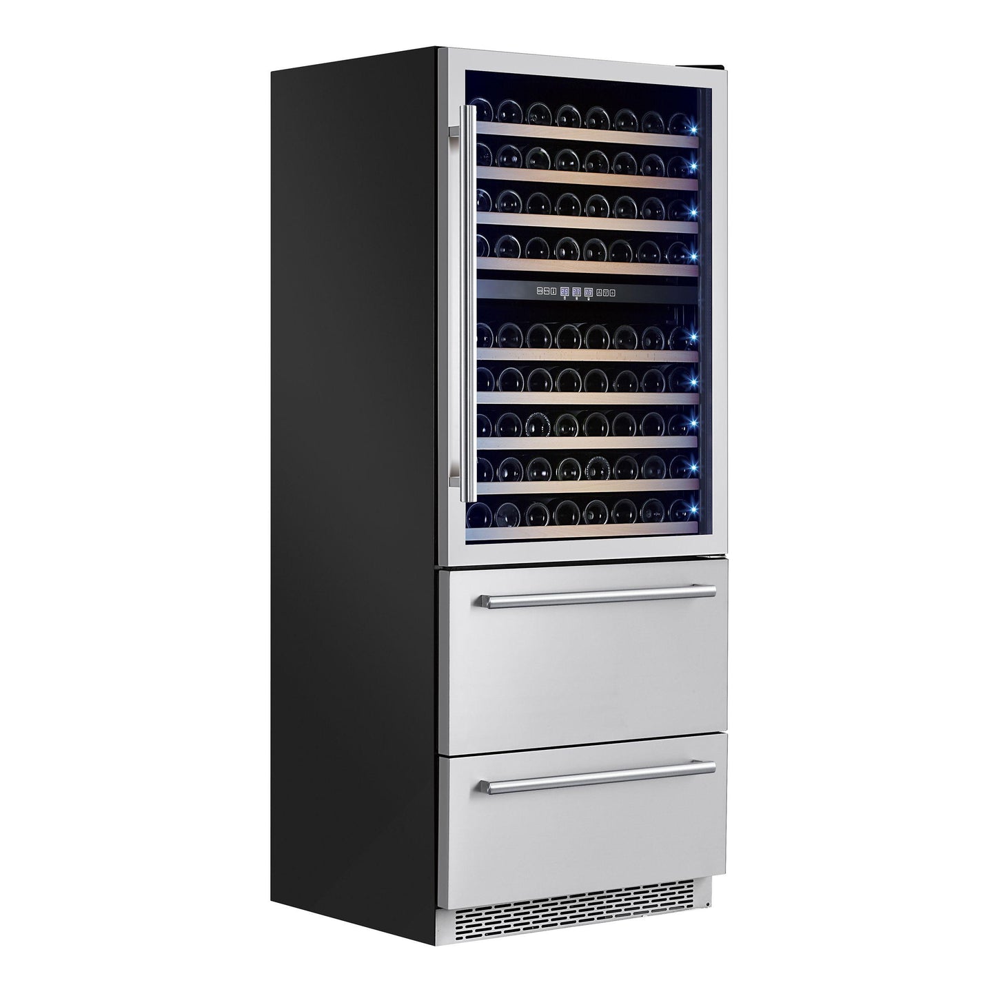 Forno FWCDR666130S Capraia - Triple Temp Zones - Dual Zone 30" Wine Cooler With Two Refrigerator Drawers