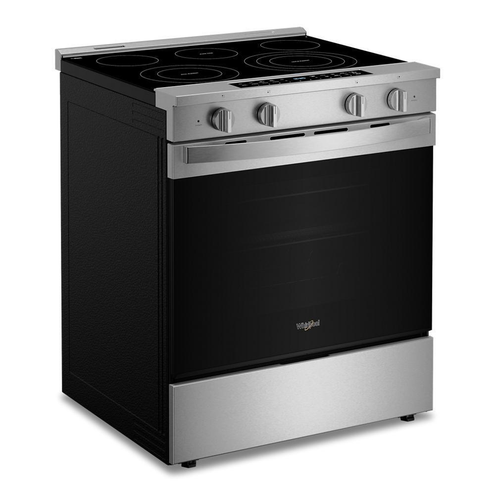 Whirlpool WSES7530RZ 30-Inch Smart Slide In Electric Range With Air Cooking Technology, No Preheat Air Fry, Wipeclean&#8482; Coating, Steam/Self Clean And High Speed Preheat