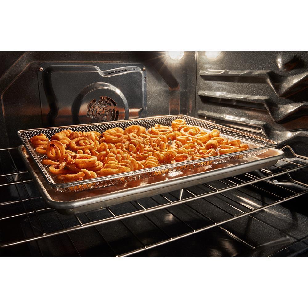 Whirlpool WFES5030RB 30-Inch Energy Star Electric Range With Air Cooking Technology, No Preheat Air Fry And Air Baking And Self Clean