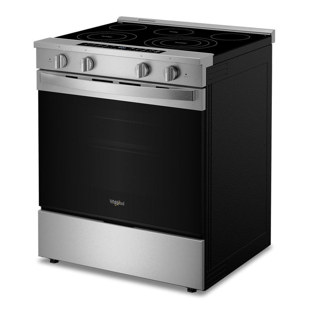 Whirlpool WSES7530RZ 30-Inch Smart Slide In Electric Range With Air Cooking Technology, No Preheat Air Fry, Wipeclean&#8482; Coating, Steam/Self Clean And High Speed Preheat