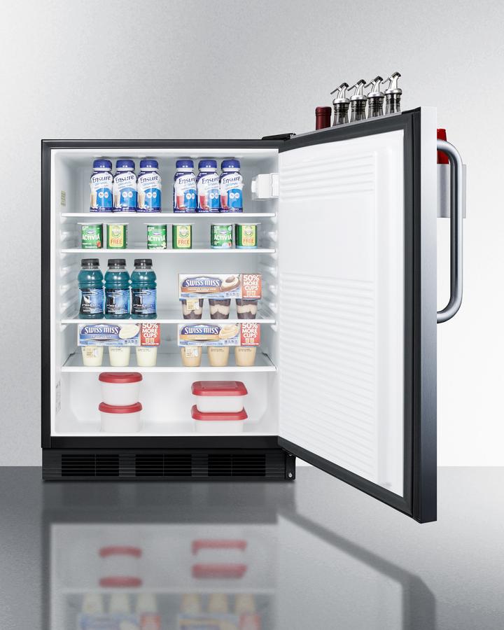 Summit FF7BKBISSTBADASR 24" Wide Built-In All-Refrigerator, Ada Compliant, With Speed Rail