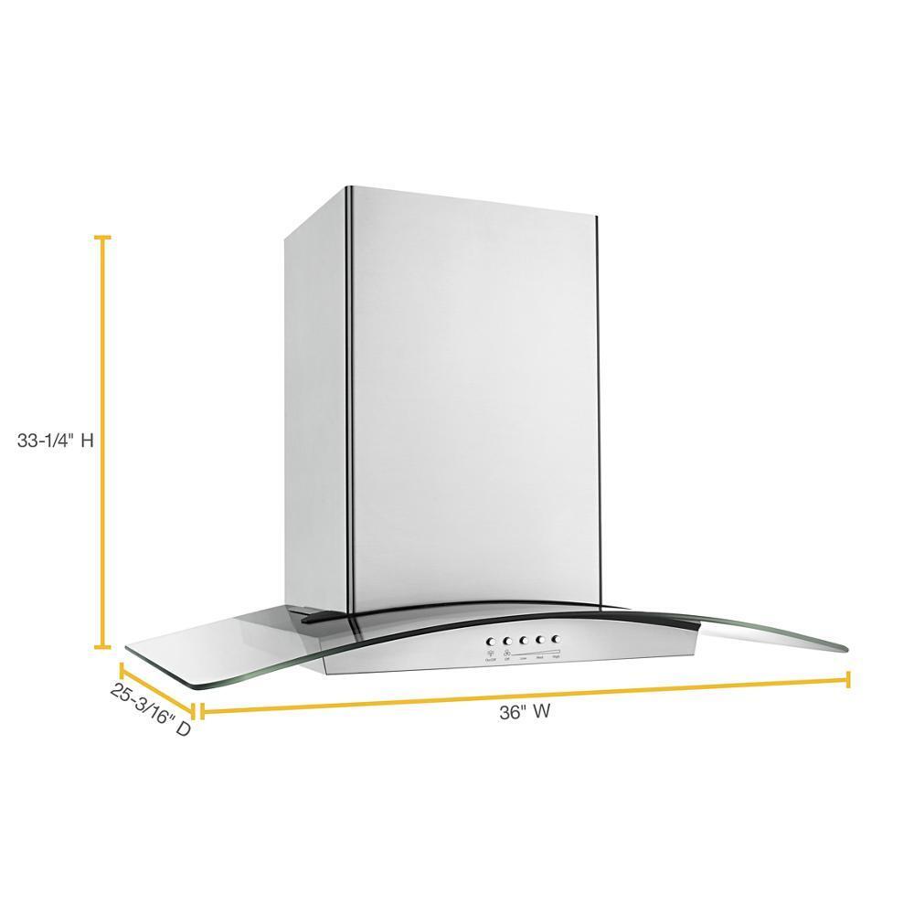 Jennair WVI75UC6DS 36" Modern Glass Island Mount Range Hood