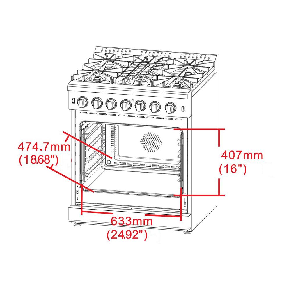 Forno FFSGS626030 Capriasca - Titanium Professional 30" Freestanding Gas Range