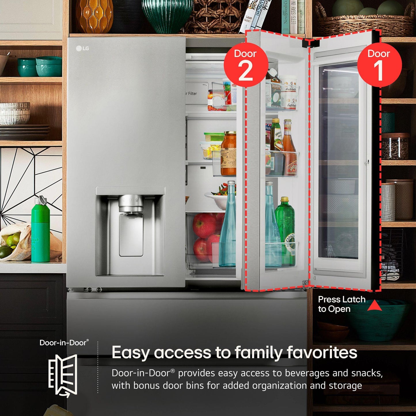 Lg LF29S8365S 29 Cu. Ft. Smart Instaview® Door-In-Door® Standard-Depth Max&#8482; 4-Door French Door Refrigerator With Mycolor&#8482;