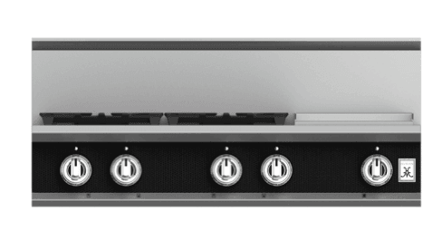 Hestan KRT364GDNGBK 36" 4-Burner Rangetop With 12" Griddle - Natural Gas - Black / Stealth