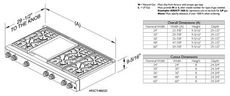 American Range ARSCT486GDN 48" Legend Series Rangetop-Natural Gas