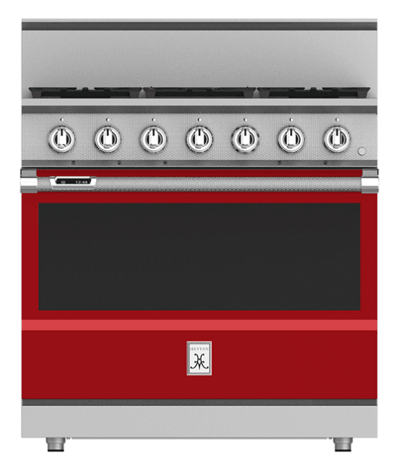 Hestan KRD364GDNGRD 36" 4-Burner Dual Fuel Range With 12" Griddle - Natural Gas - Red / Matador