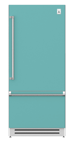 Hestan KRBL36TQ 36" Bottom Mount, Bottom Compressor Refrigerator - Leftt Hinge - Turquoise / Bora Bora