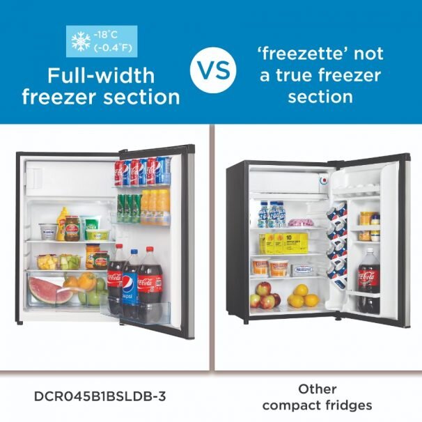 DCR045B1BSLDB3 by Danby - Danby 4.5 cu. ft. Compact Fridge with True  Freezer in Stainless Steel