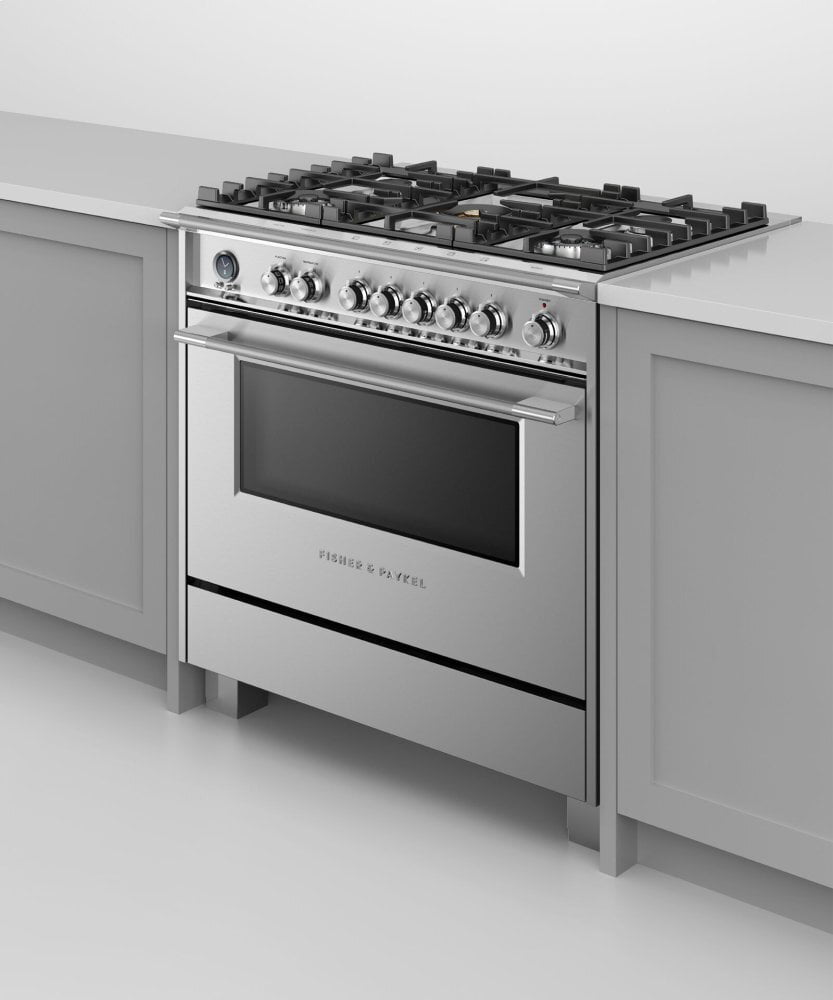 Fisher & Paykel OR36SCG6X1 Dual Fuel Range, 36", 5 Burners, Self-Cleaning