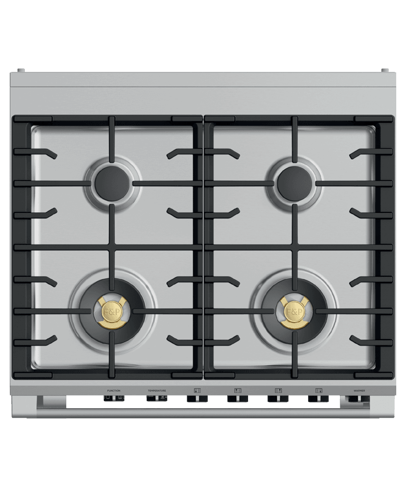 Fisher & Paykel OR30SCG6W1 Dual Fuel Range, 30", 4 Burners, Self-Cleaning