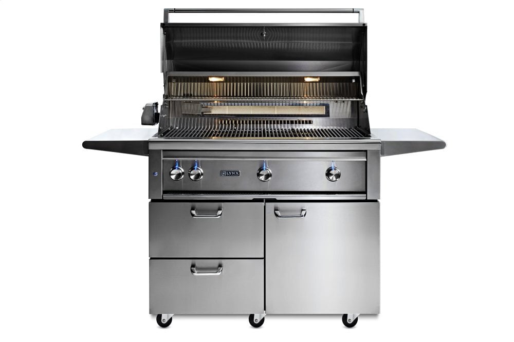 Lynx L42TRFLP 42" Lynx Professional Freestanding Grill With 1 Trident And 2 Ceramic Burners And Rotisserie, Lp