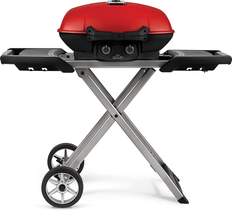 Napoleon Bbq TQ285XRD1A Travelq 285X With Scissor Cart And Griddle , Red , Propane