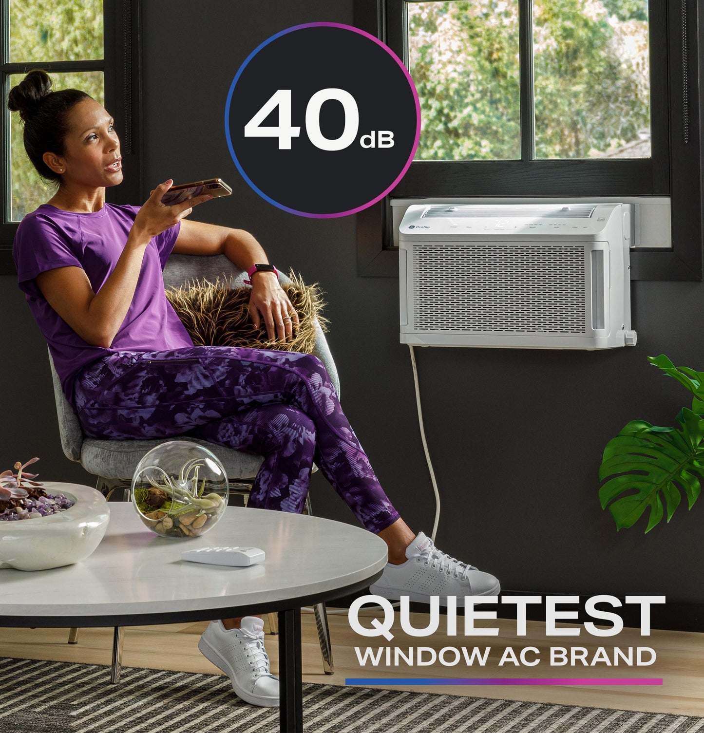 Ge Appliances PHNT12CC Ge Profile Clearview&#8482; 12,200 Btu Inverter Smart Ultra Quiet Window Air Conditioner For Large Rooms Up To 550 Sq. Ft.