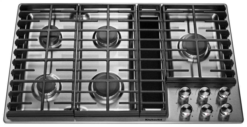 Kitchenaid KCGD506GSS 36" 5 Burner Gas Downdraft Cooktop - Stainless Steel