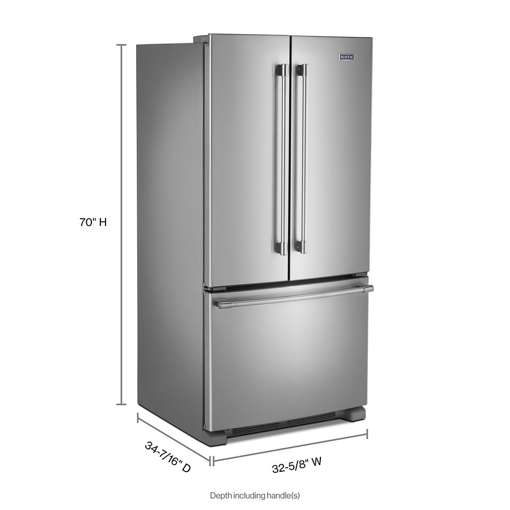 Maytag MRFF5033PZ 33-Inch Wide French Door Refrigerator With Water Dispenser - 22 Cu. Ft