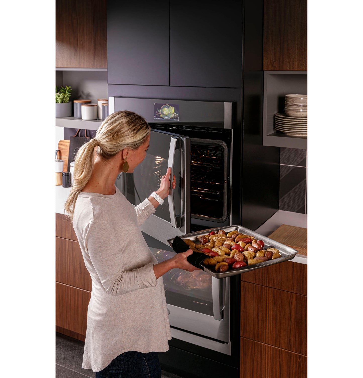 Ge Appliances PTD700RSNSS Ge Profile&#8482; 30" Smart Built-In Convection Double Wall Oven With Right-Hand Side-Swing Doors