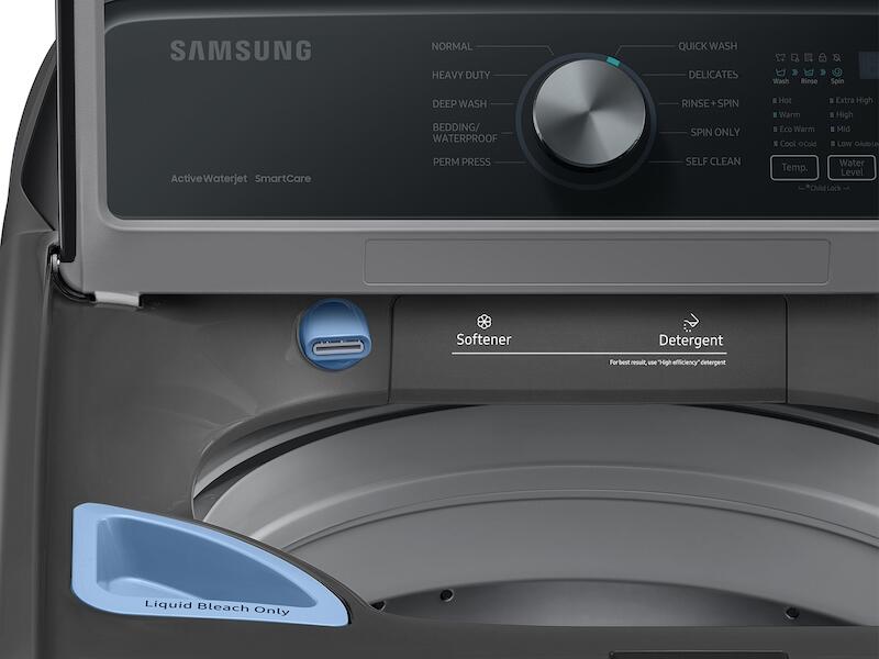 Samsung WA44A3405AP 4.4 Cu. Ft. Top Load Washer With Activewave&#8482; Agitator And Active Waterjet In Platinum