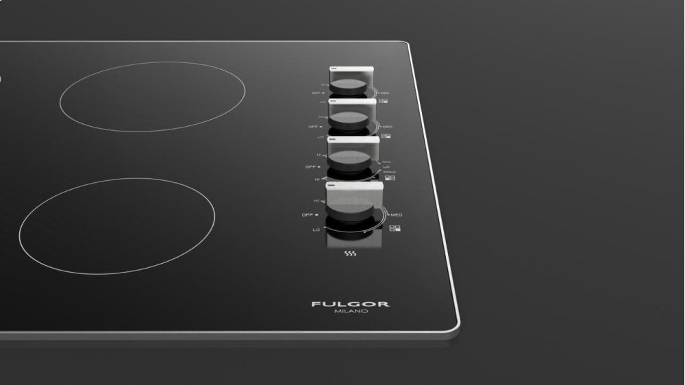 Fulgor Milano F3RK24S2 24" Radiant Cooktop With Knobs - Black Glass