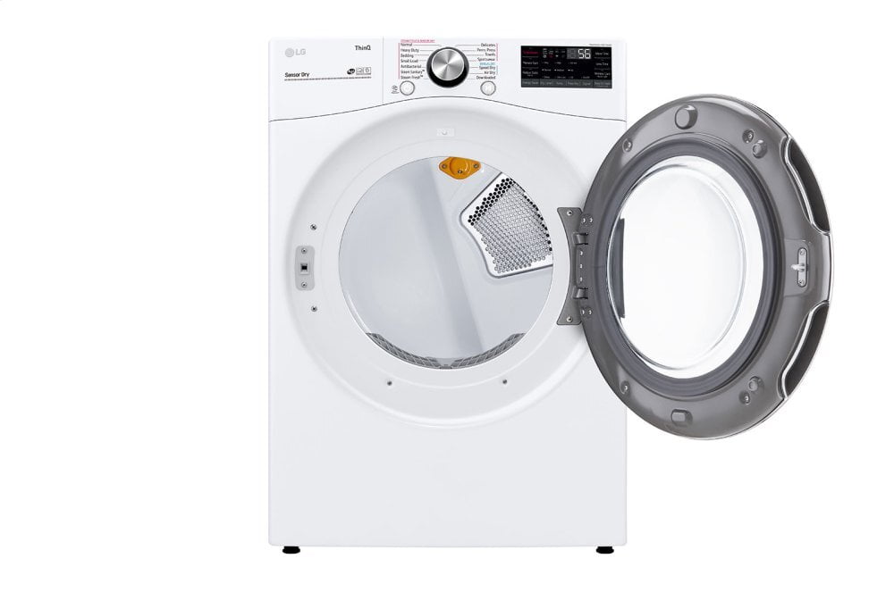 Lg DLEX4200W 7.4 Cu. Ft. Ultra Large Capacity Smart Wi-Fi Enabled Front Load Electric Dryer With Turbosteam&#8482; And Built-In Intelligence