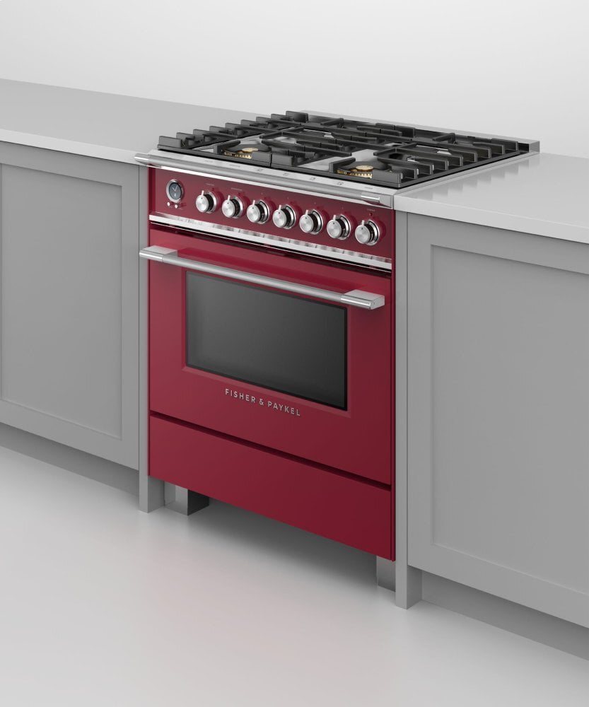 Fisher & Paykel OR30SCG6R1 Dual Fuel Range, 30", 4 Burners, Self-Cleaning